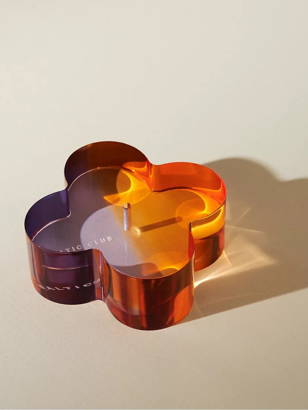 Anthropologie Baltic Club Daisy Incense Holder Amber Colored